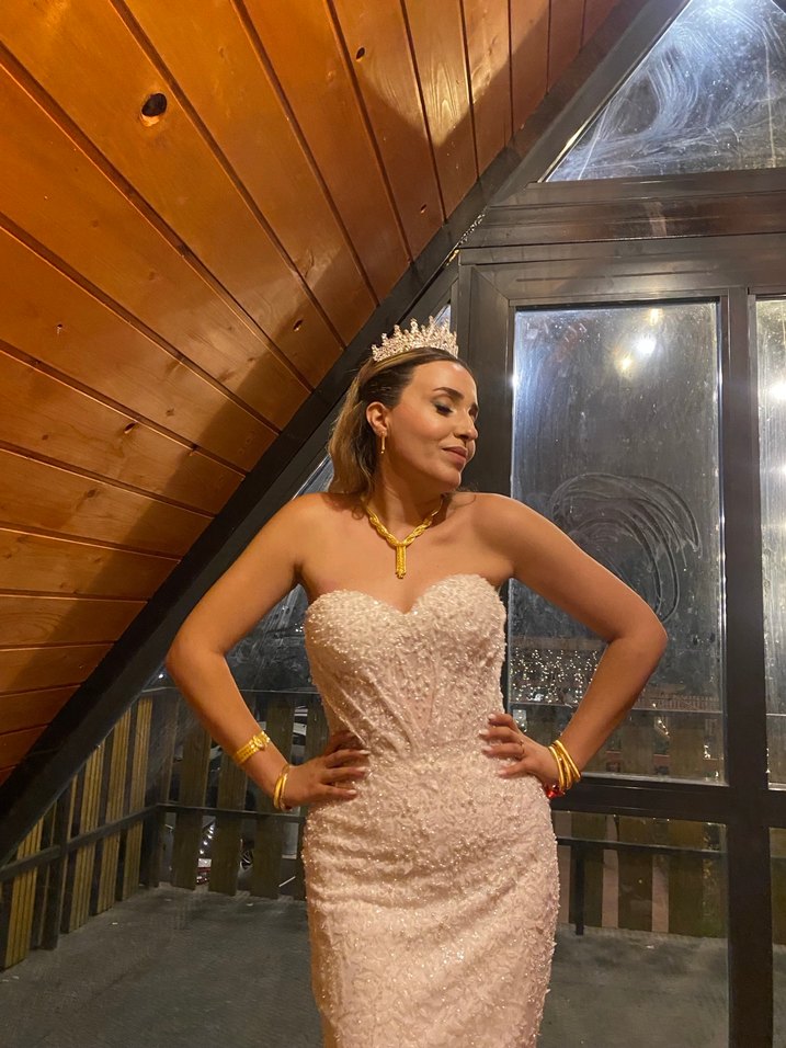 ÖZEL DİKİM Straplez A Kesim Gelinlik - Görsel 3