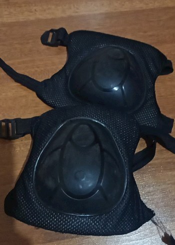 Siyah Kauçuk çocuk bisiklet Dizlikleri Velcro - Görsel 7