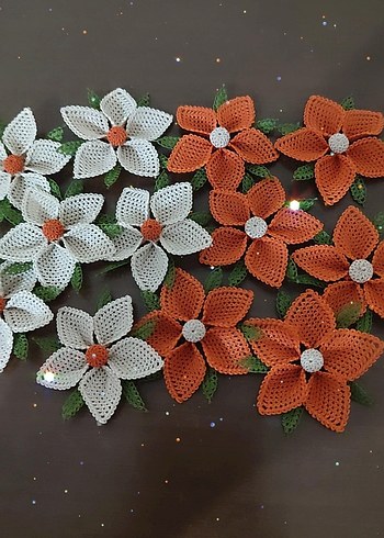 Beden ten rengi Renk El Yapımı Bohem Örgü Çiçekler