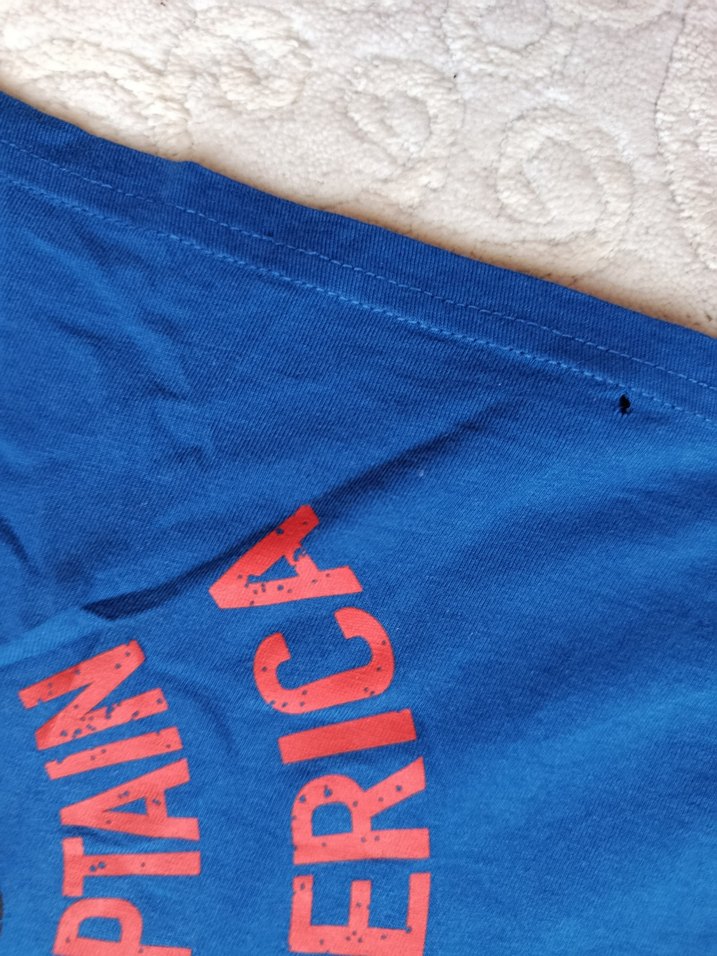 Erkek Çocuk Mavi Kaptan Amerika Baskılı Tişört - Görsel 2