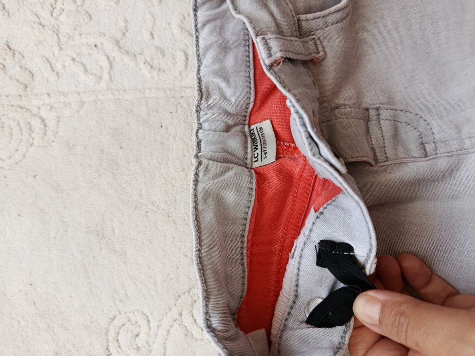 Gri Erkek Çocuk Bol Kesim Denim Şort - Görsel 3