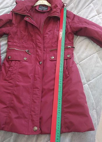 Bordo Fermuarlı Kadın Midi Ceket - Görsel 5