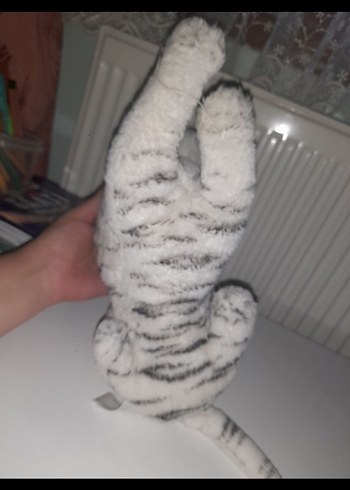 Beden Beyaz ve gri oyuncak kaplan peluş