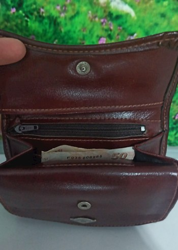 Kahverengi Deri Kadın Cüzdanı yanında kartlıkla birlikte - Görsel 2