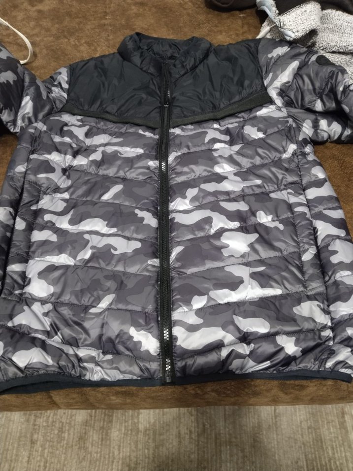 Gri Kamuflaj Kapüşonlu Erkek Mont - Görsel 4