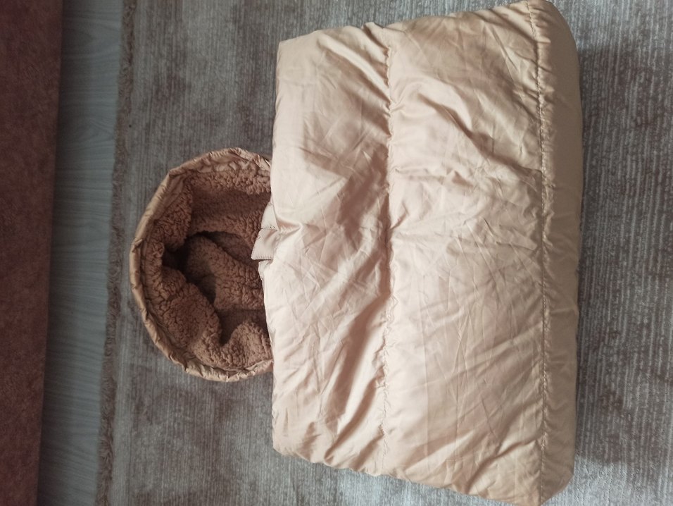 Kürklü Kapüşonlu Bej Kadın Kış Montu - Görsel 4