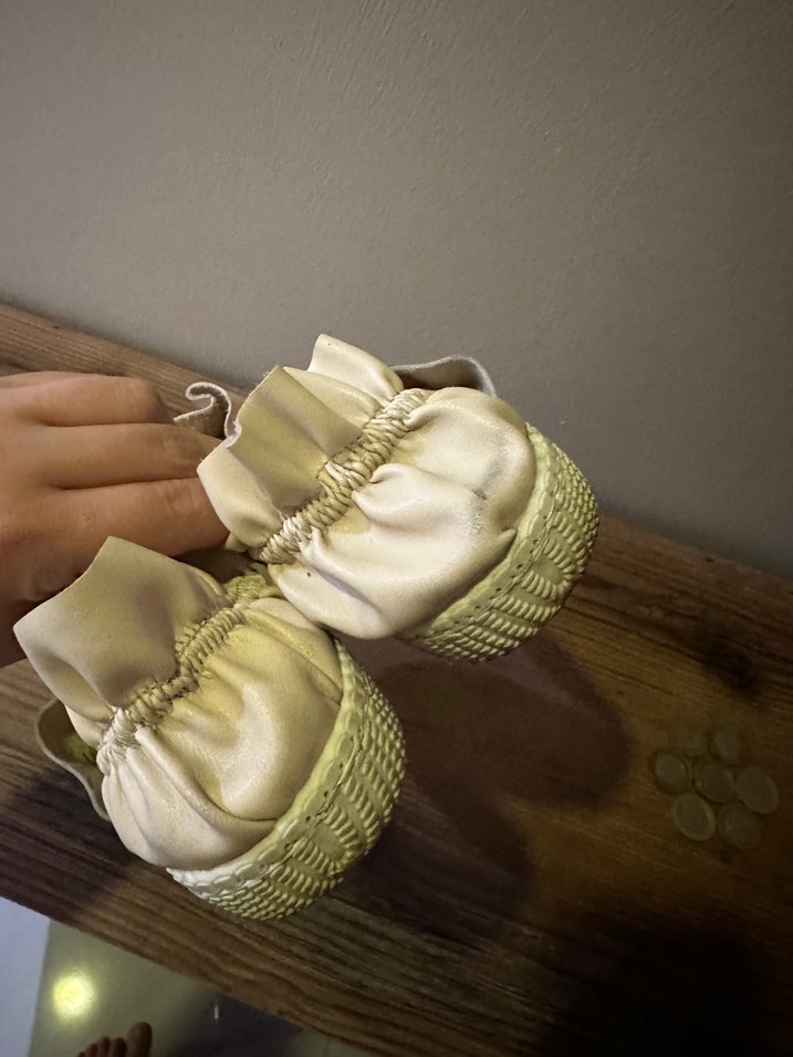 Beyaz Keten Fırfırlı Kadın Dolgu Topuk Espadril - Görsel 3