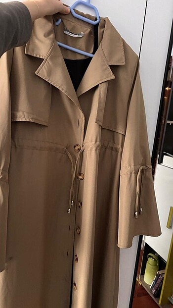 l Beden camel Renk Oversize kesim Trençkot