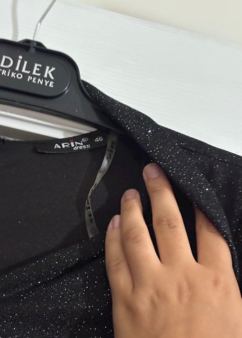 Diğer Parlak Siyah Uzun V Yaka Gotik Elbise