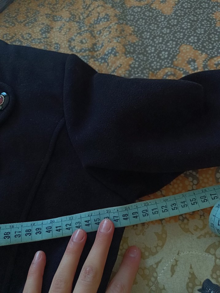 Düğmeli Siyah Uzun kaşe Kaban - Görsel 5