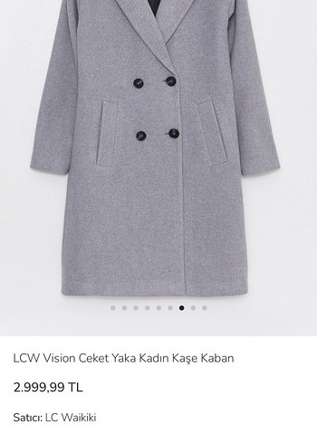 LCW Vision Kadın Ceket Yaka Kaşe Kaban - Görsel 5