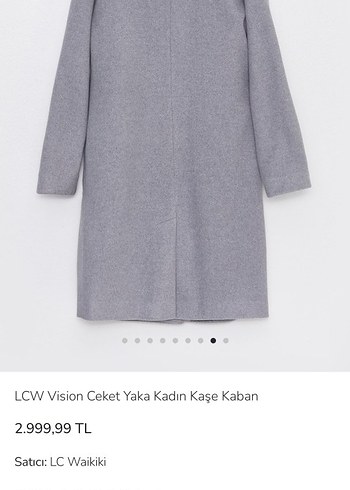 LCW Vision Kadın Ceket Yaka Kaşe Kaban - Görsel 6