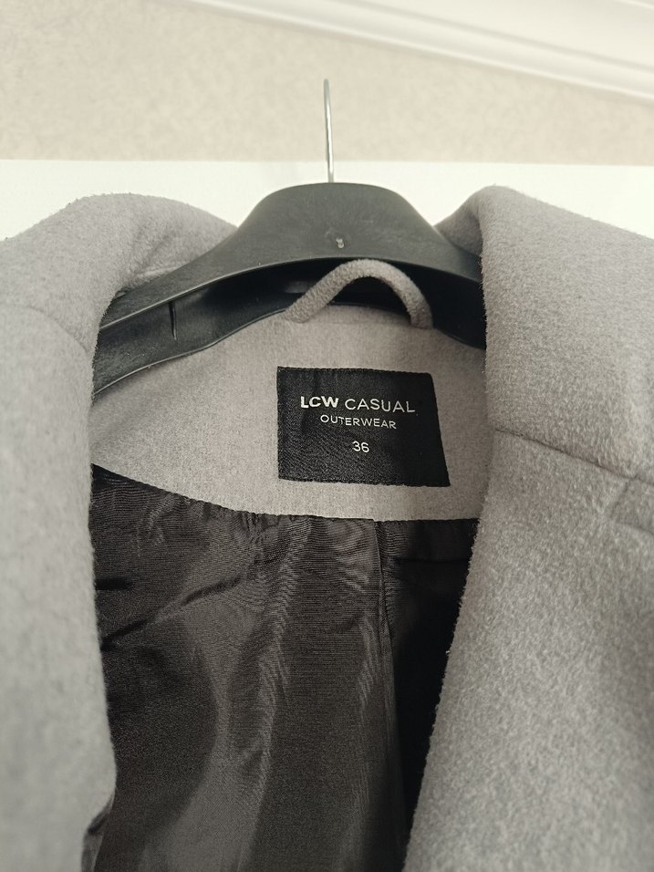 LCW Vision Kadın Ceket Yaka Kaşe Kaban - Görsel 4