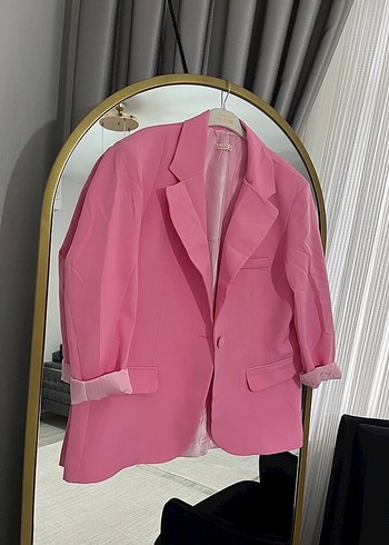 Pembe blazer ceket - Görsel 2