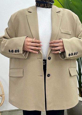 Açık kahverengi blazer ceket - Görsel 2