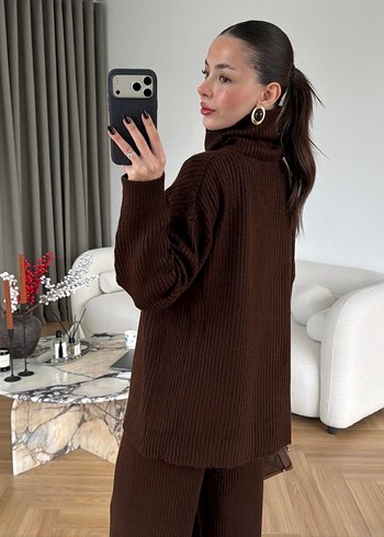 Acı kahve triko takım - Görsel 3