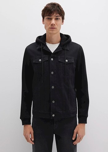 Mavi siyah jean ceket - Görsel 3