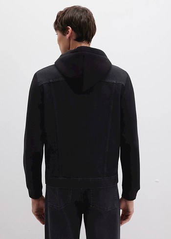 Mavi siyah jean ceket - Görsel 4