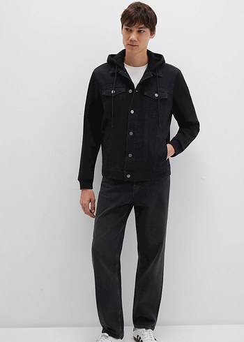 Mavi siyah jean ceket - Görsel 2