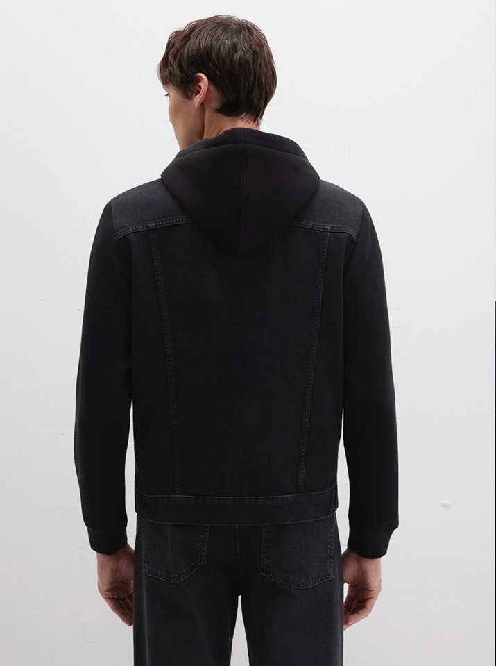 Mavi siyah jean ceket - Görsel 4