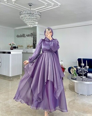Kevser Bahadır Mimoza lila abiye