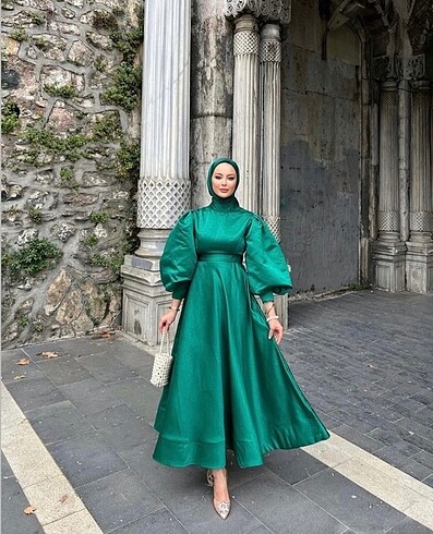 Sandy yeşil abiye