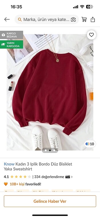 Diğer Bordo sweat