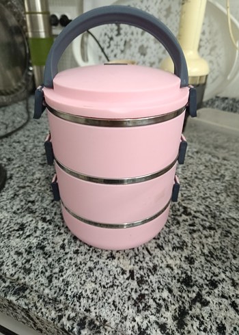 Beden pembe Renk Pembe 3 Katlı Yemek Saklama Kabı