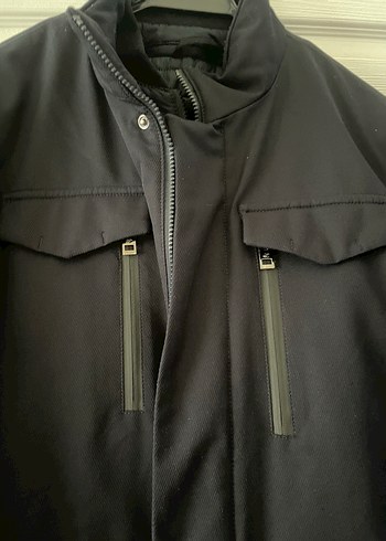 Erkek Siyah Midi Boy Fermuarlı Ceket L beden - Görsel 3