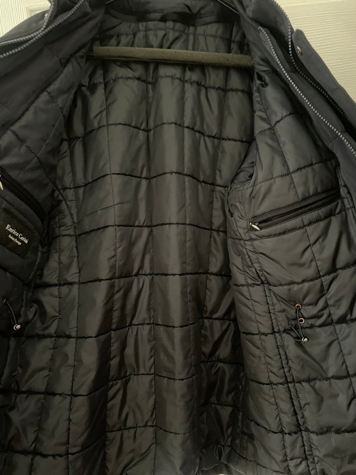 Erkek Siyah Midi Boy Fermuarlı Ceket L beden - Görsel 4