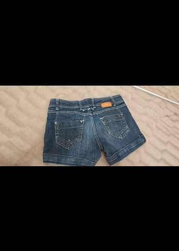 Diğer Düğmeli Mavi Kadın Mini Denim Şort