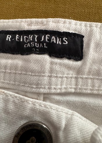 Erkek Beyaz ve jean Denim Mini Şort - Görsel 2