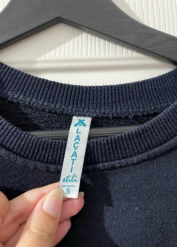 s Beden Lacivert Kadın Sweatshirt, Yuvarlak Yaka, Rahat Kesim