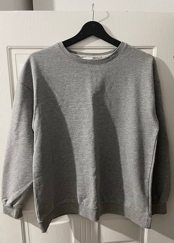 s Beden Gri Uzun Kollu Basic Sweatshirt