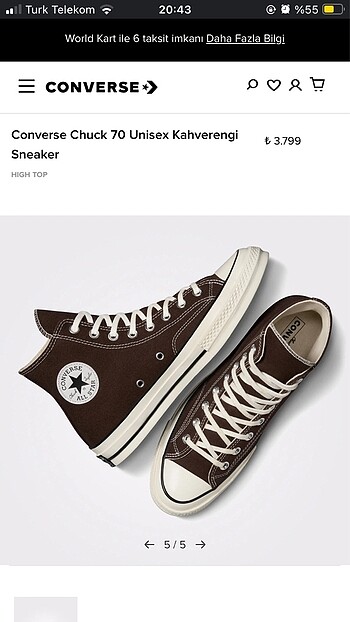 converse kahverengi