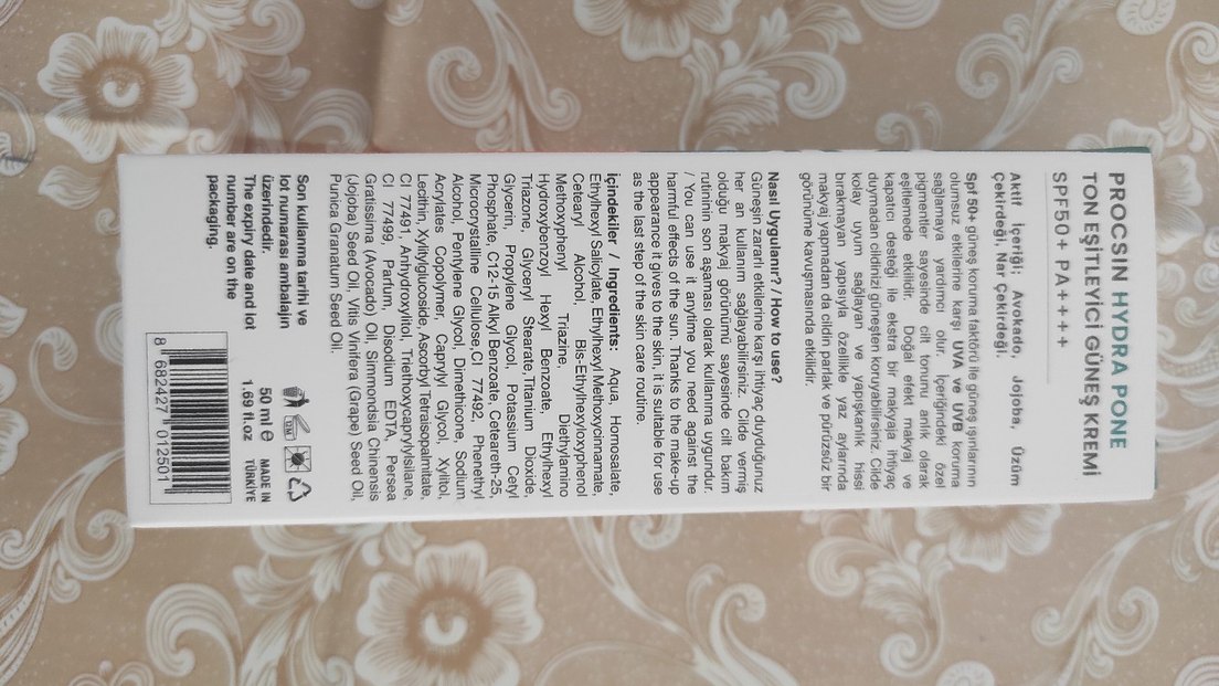 Procsin Hydra Pone Ton Eşitleyici Güneş Kremi SPF 50 - Görsel 2