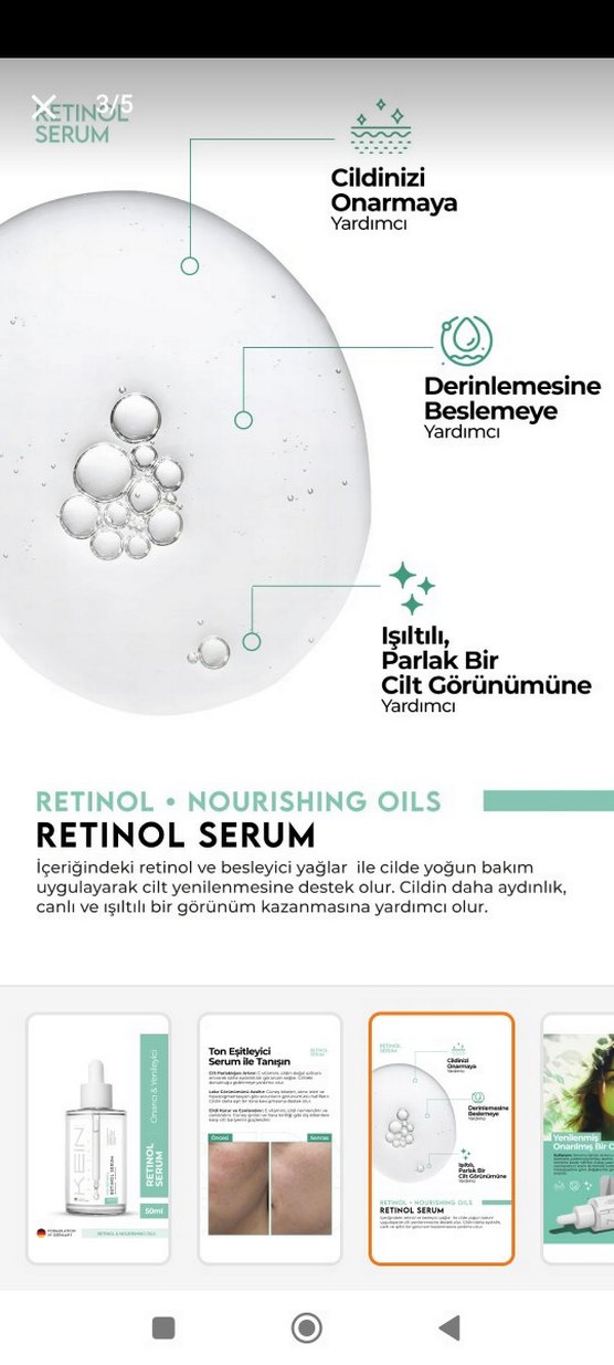 KEIN Retinol Serum Kadınlar İçin - Görsel 4