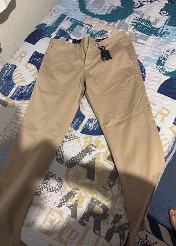 Tommy Hilfiger Bej Slim Fit Pantolon