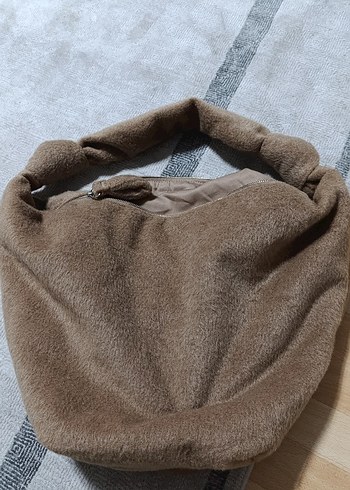 Kürk Detaylı Camel Kadın Omuz Çantası - Görsel 3