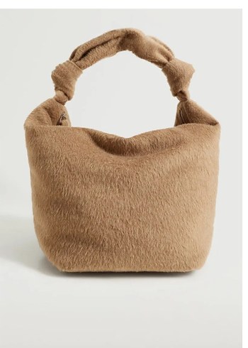 Kürk Detaylı Camel Kadın Omuz Çantası - Görsel 2