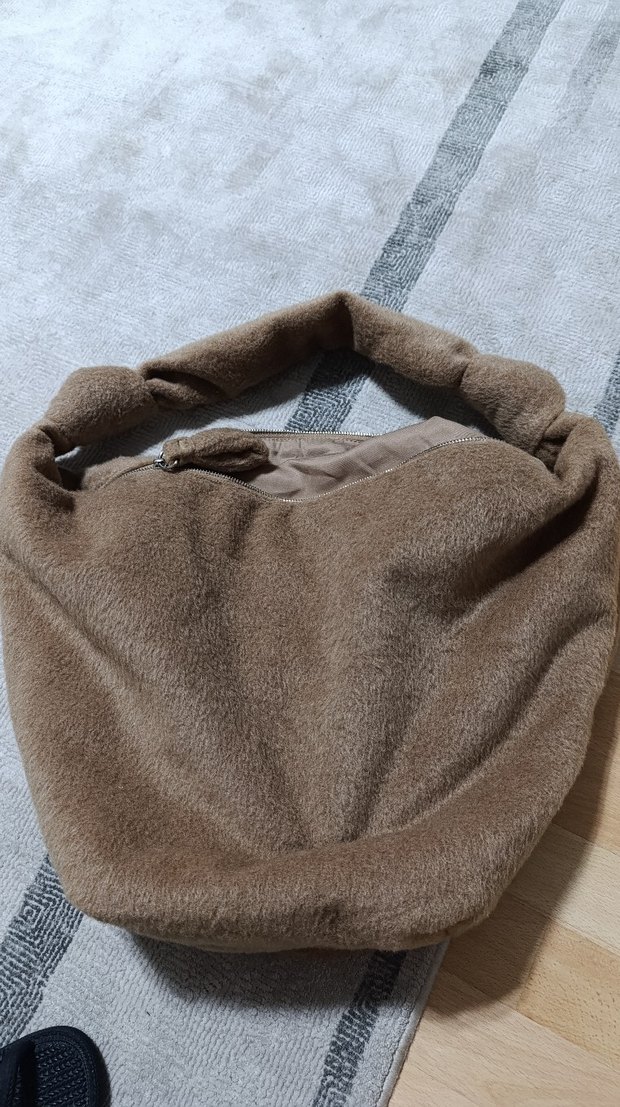 Kürk Detaylı Camel Kadın Omuz Çantası - Görsel 3