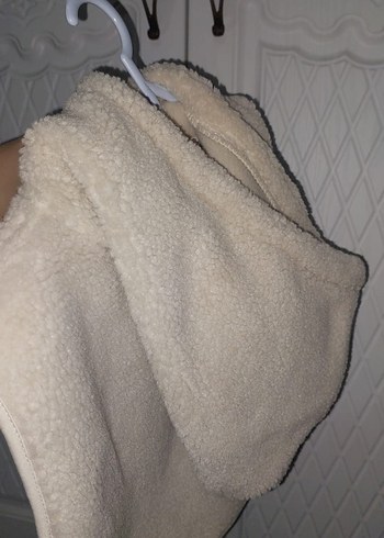 HM Unisex Kapüşonlu Fermuarlı Bej Panço 2 5 yaş uygun - Görsel 3