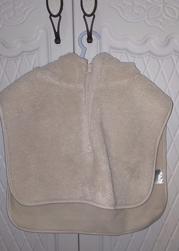 HM Unisex Kapüşonlu Fermuarlı Bej Panço 2 5 yaş uygun - Görsel 2