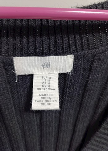 H&M V Yaka Uzun yırtmaçlı Triko Elbise - Görsel 4