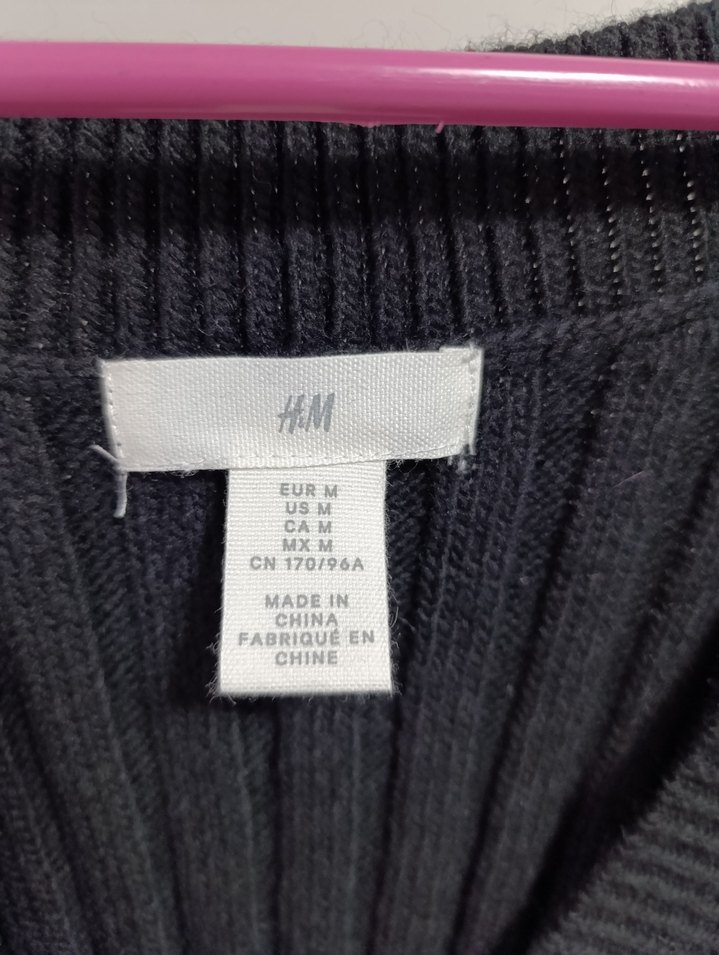 H&M V Yaka Uzun yırtmaçlı Triko Elbise - Görsel 4