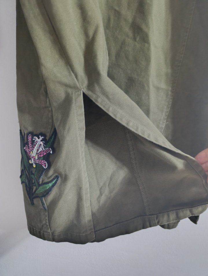 Pull&Bear Haki yeşili Parka Ceket - Görsel 3