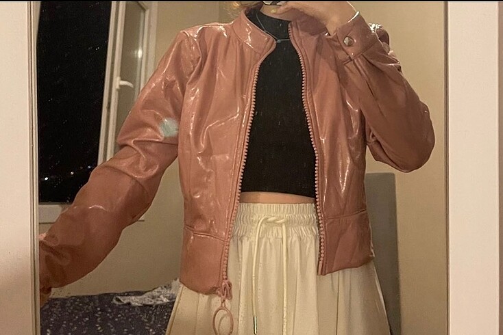 pembe deri ceket
