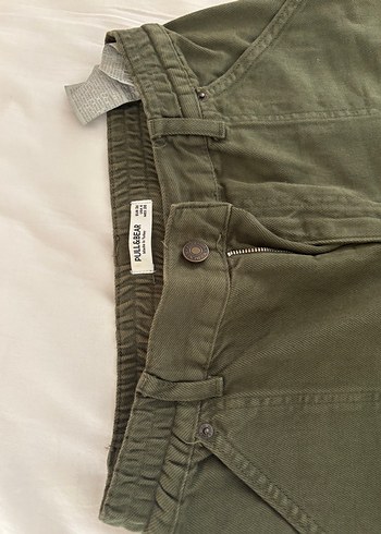 pull and bear haki denim kargo denim pantolon