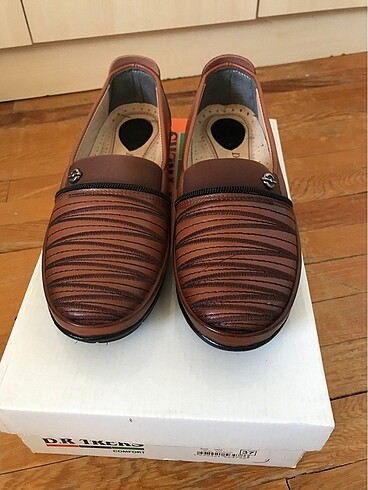 Kadın ortopedik taba rengi yürüyüş ayakkabısı loafer babet