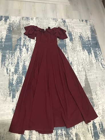 Bordo abiye elbise